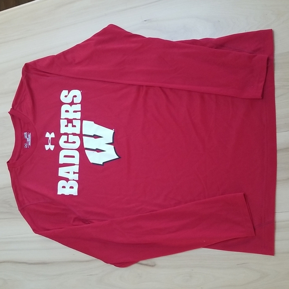 Wisconsin Badger Under Armour Heatgear Long Sleeve Shirt - Picture 1 of 6